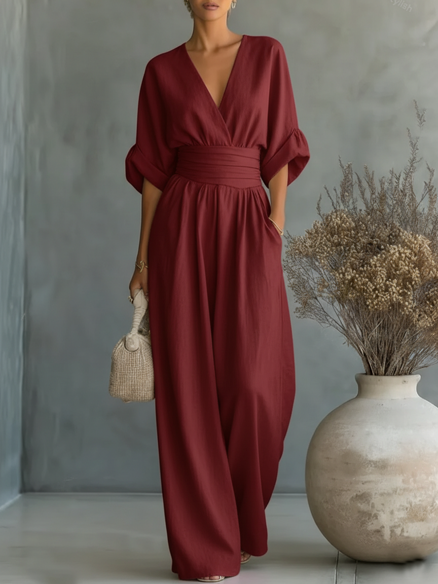 The Capella - V-Neck High-Waist Jumpsuit
