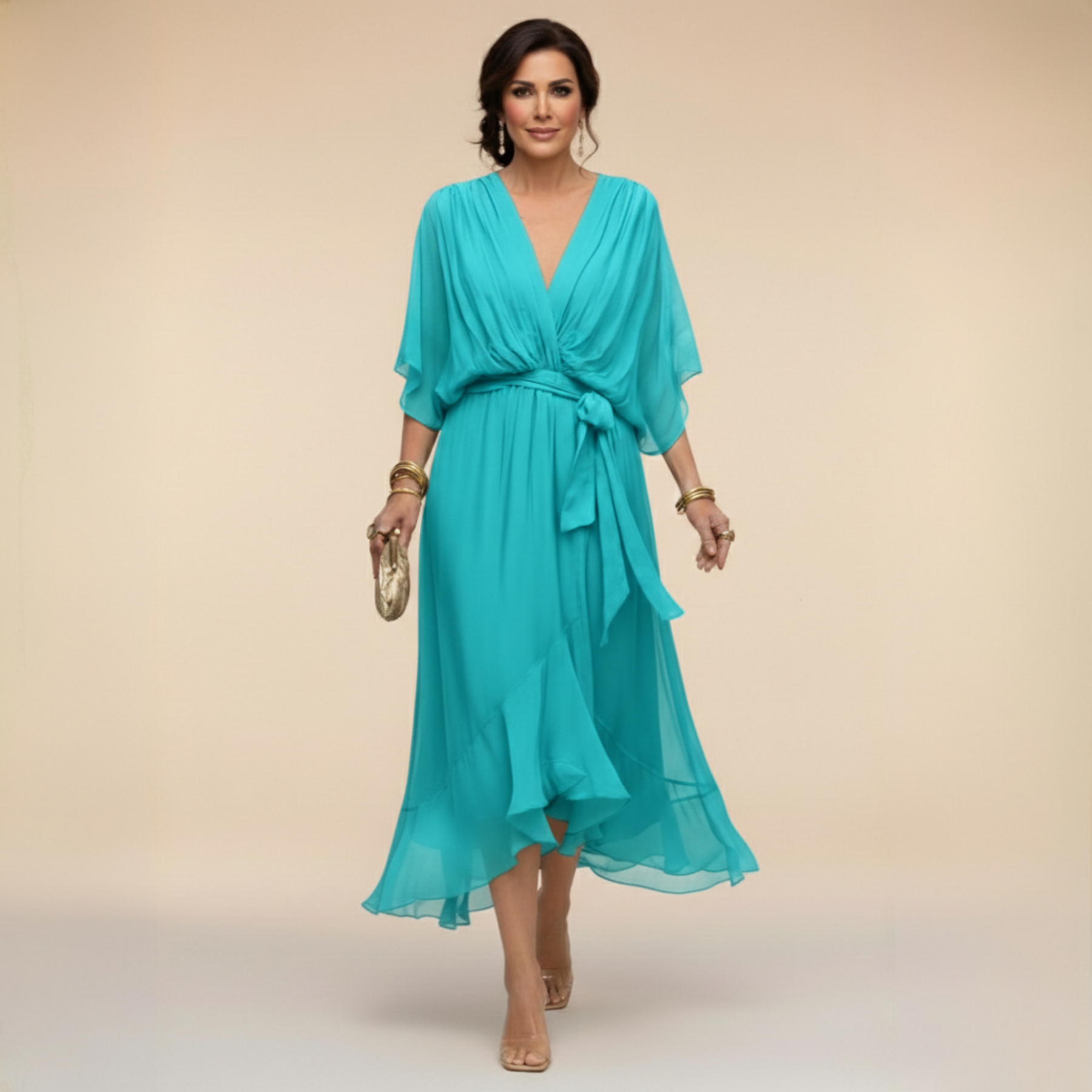 Chelsea | Chiffon V-Neck Dress