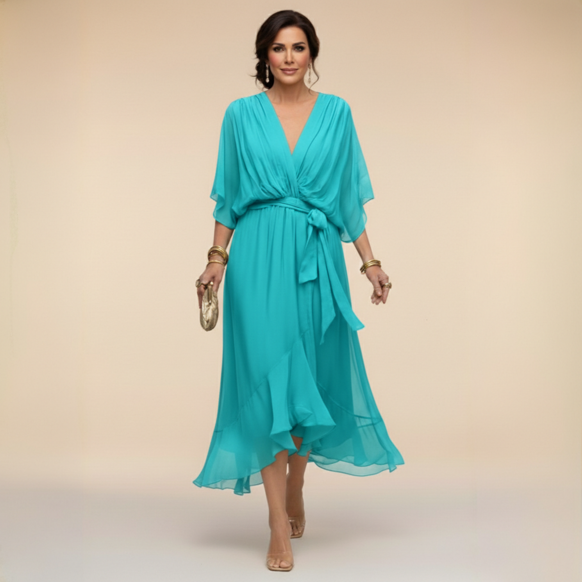 Chelsea | Chiffon V-Neck Dress