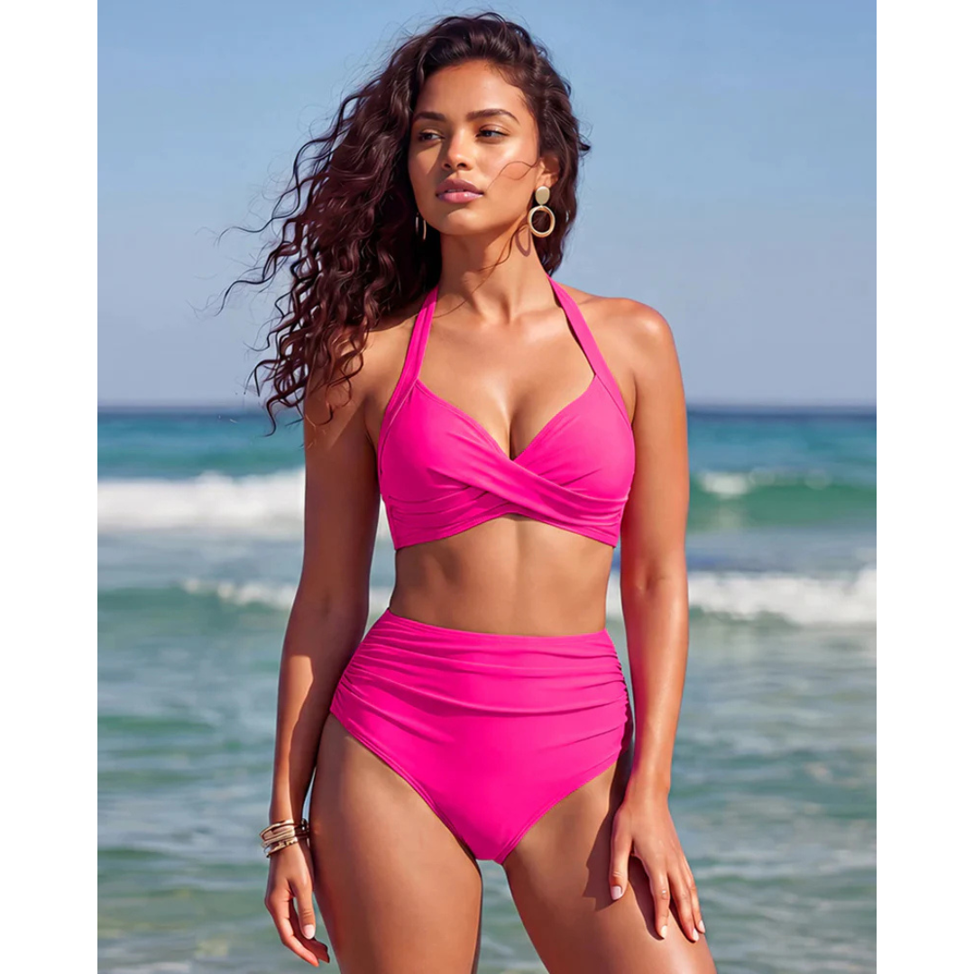 Nixie – 2-in-1 High Waisted Tummy Control Mesh Bikini Set