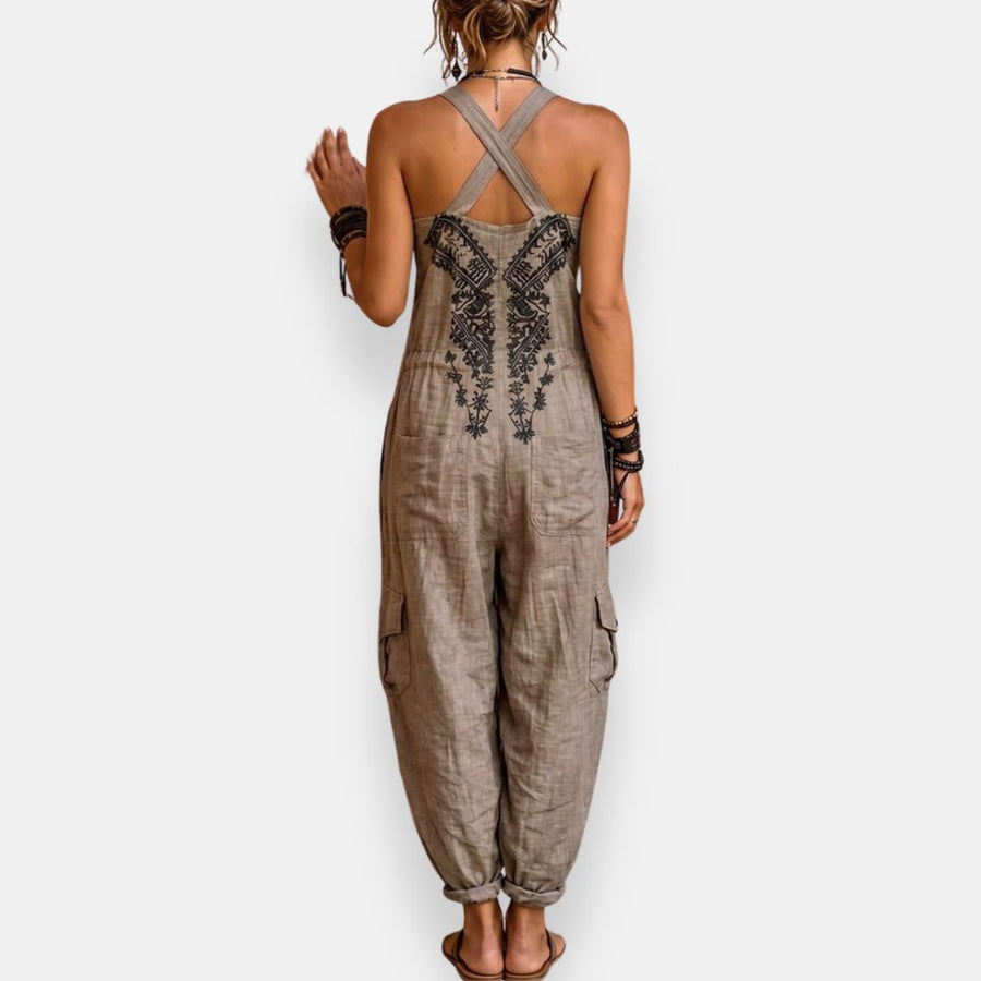 Harlene - Embroidered Bohemian Jumpsuit