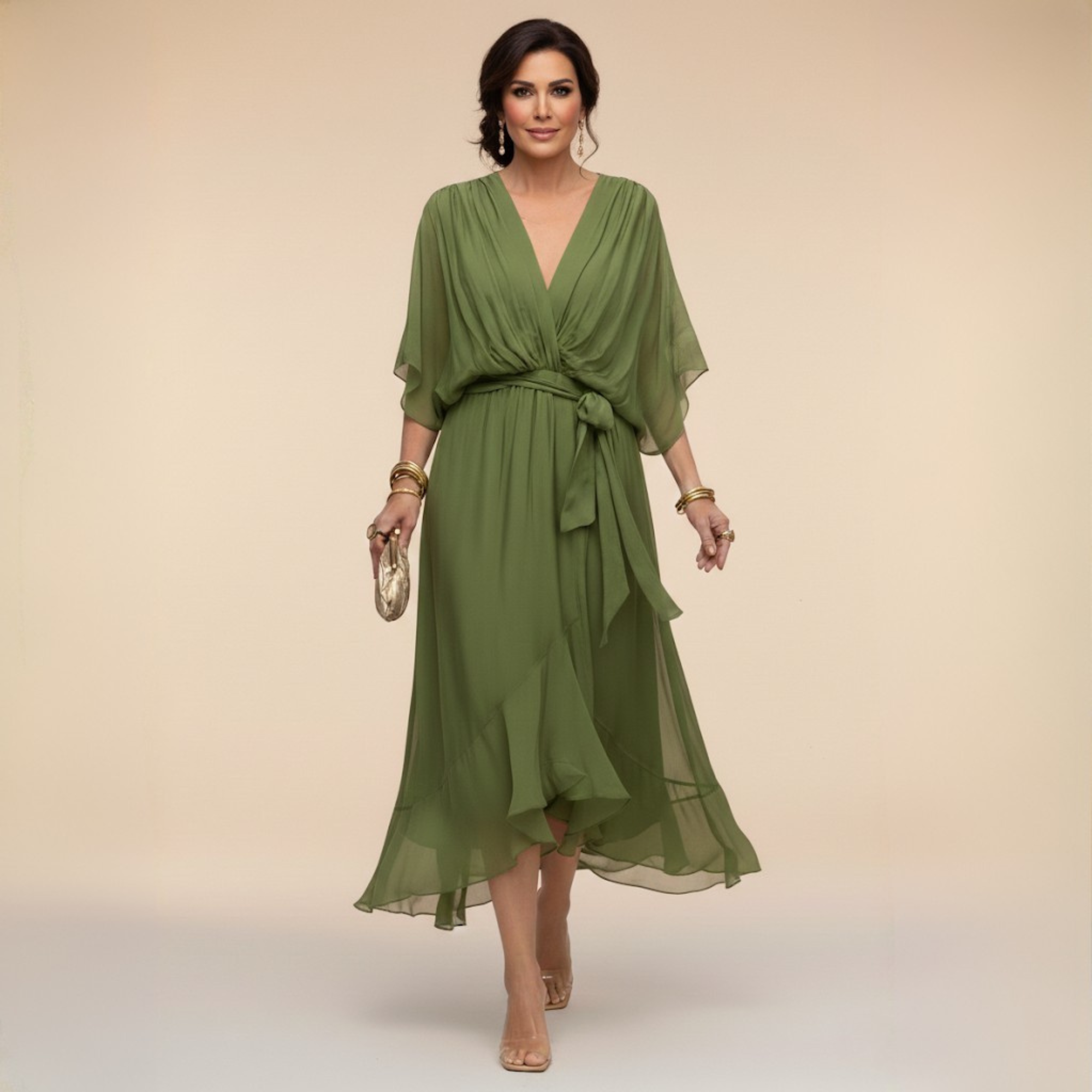 Chelsea | Chiffon V-Neck Dress