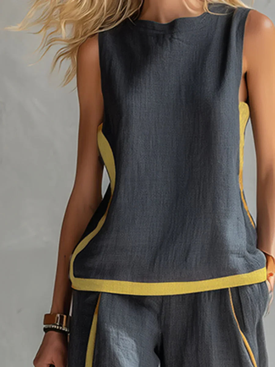 Piper - Contrast-Trim Two-Piece Set