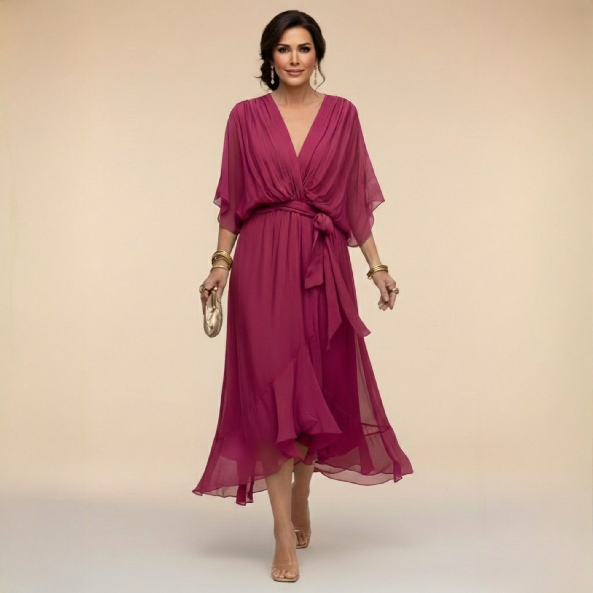 Chelsea | Chiffon V-Neck Dress