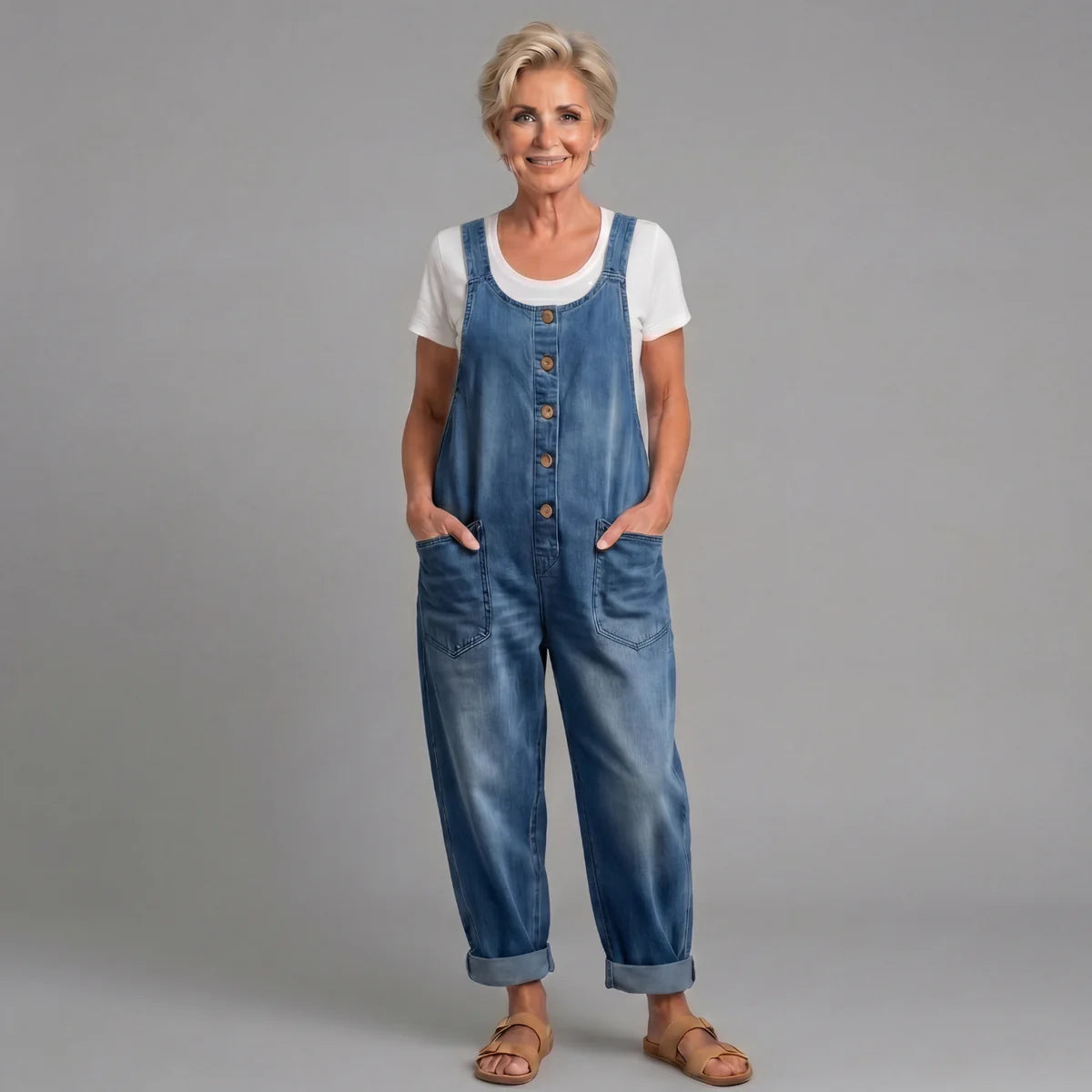 Lenna – Vintage Cotton Denim Jumpsuit