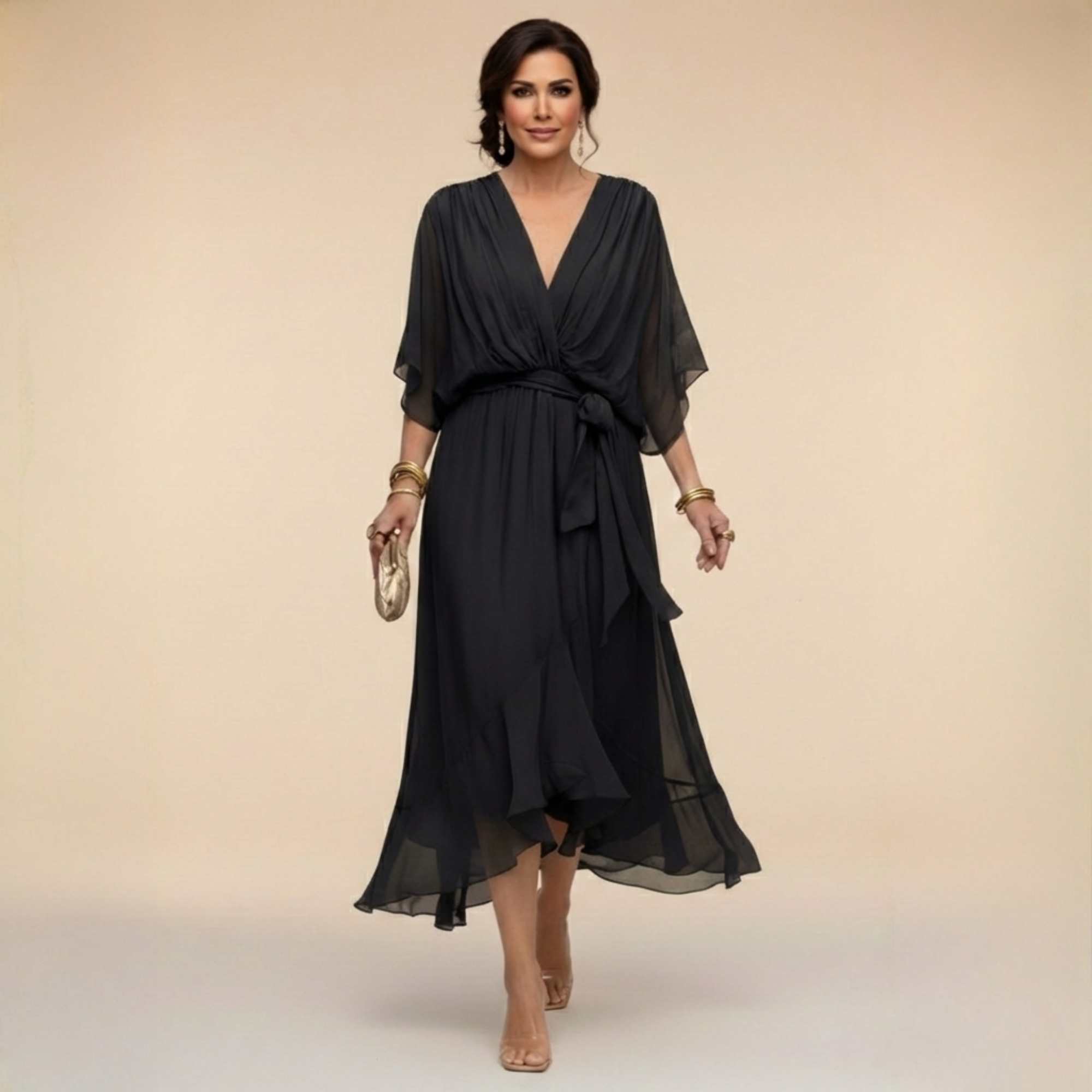 Chelsea | Chiffon V-Neck Dress