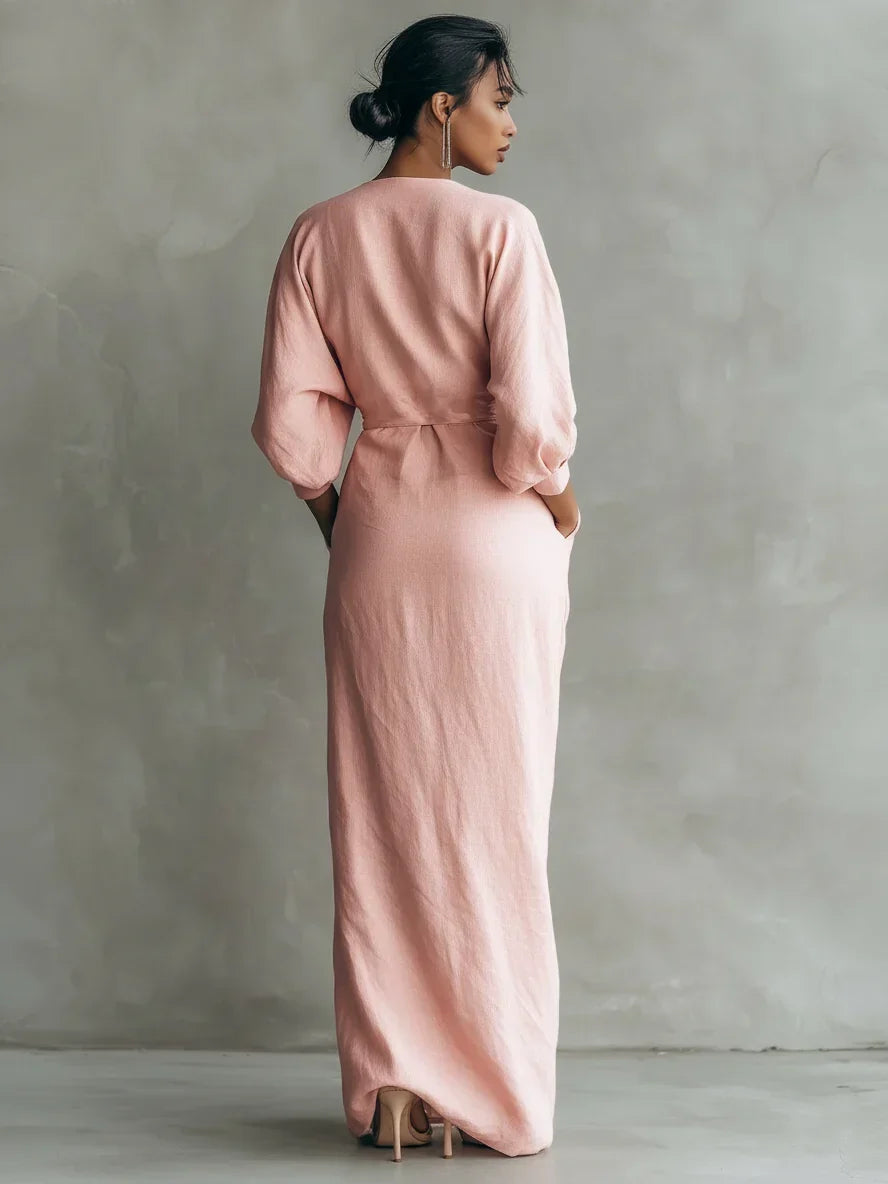 Noor | Simple V-Neck Maxi Dress
