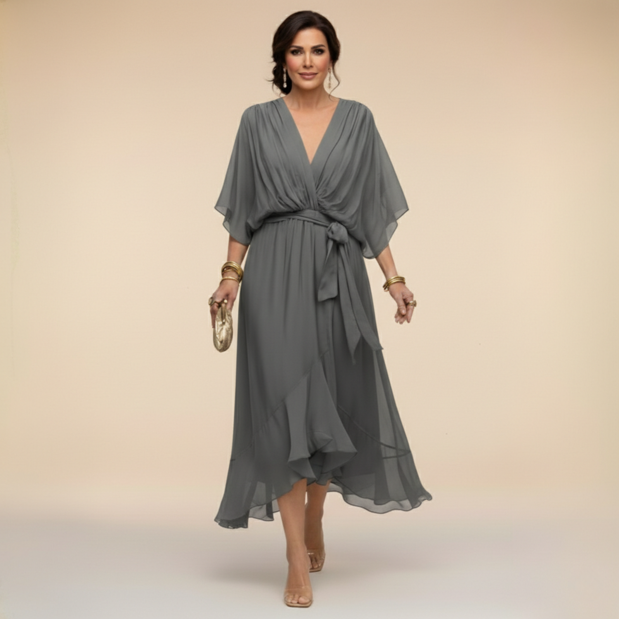 Chelsea | Chiffon V-Neck Dress