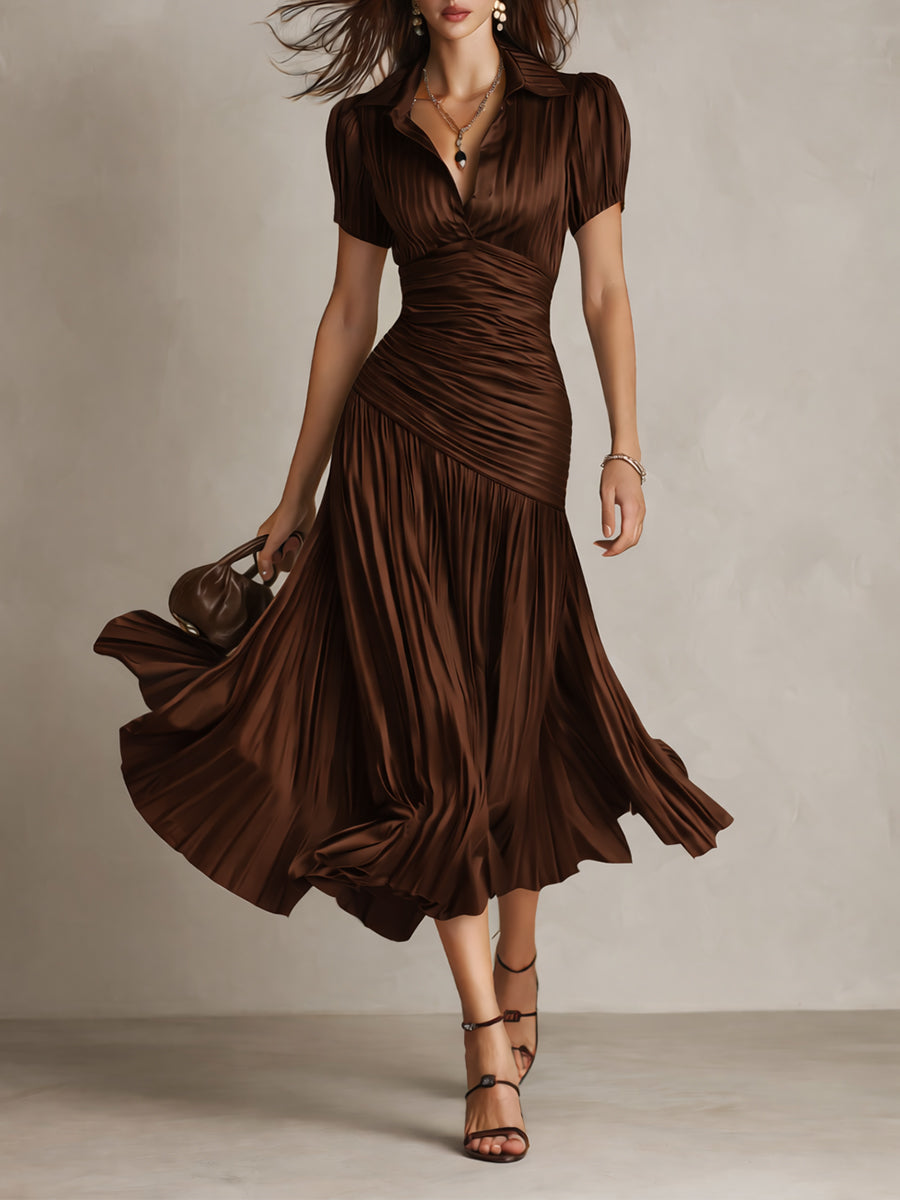 Adriana - Satin Midi Dress
