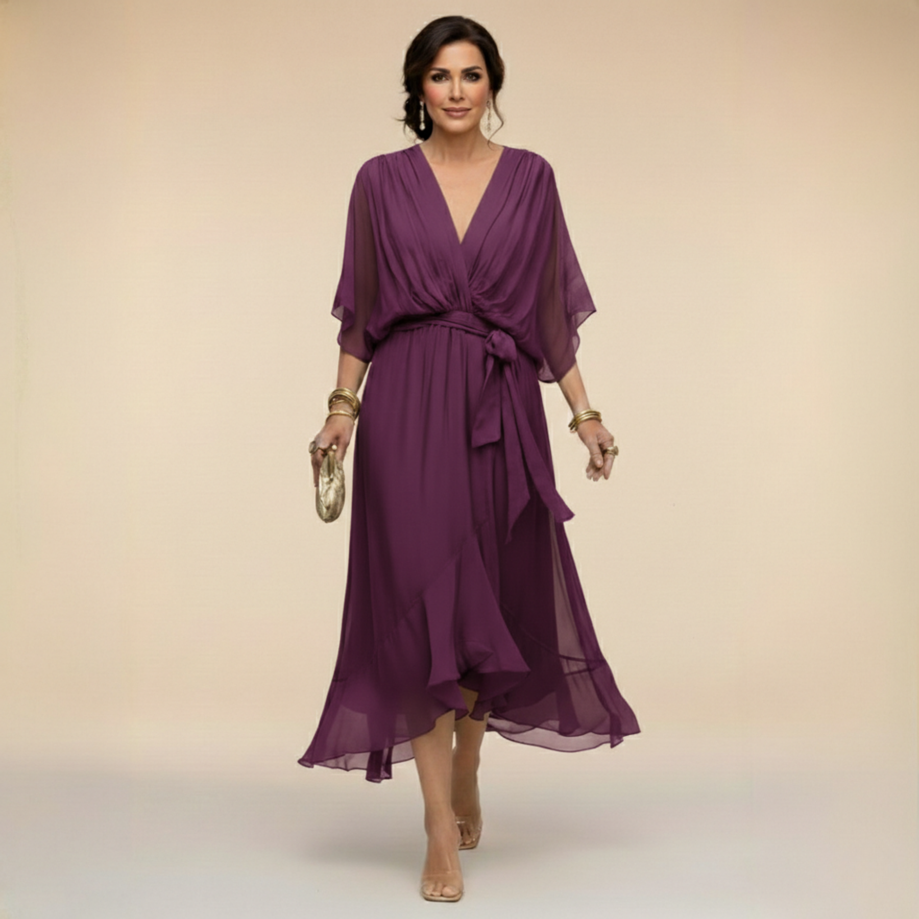 Chelsea | Chiffon V-Neck Dress