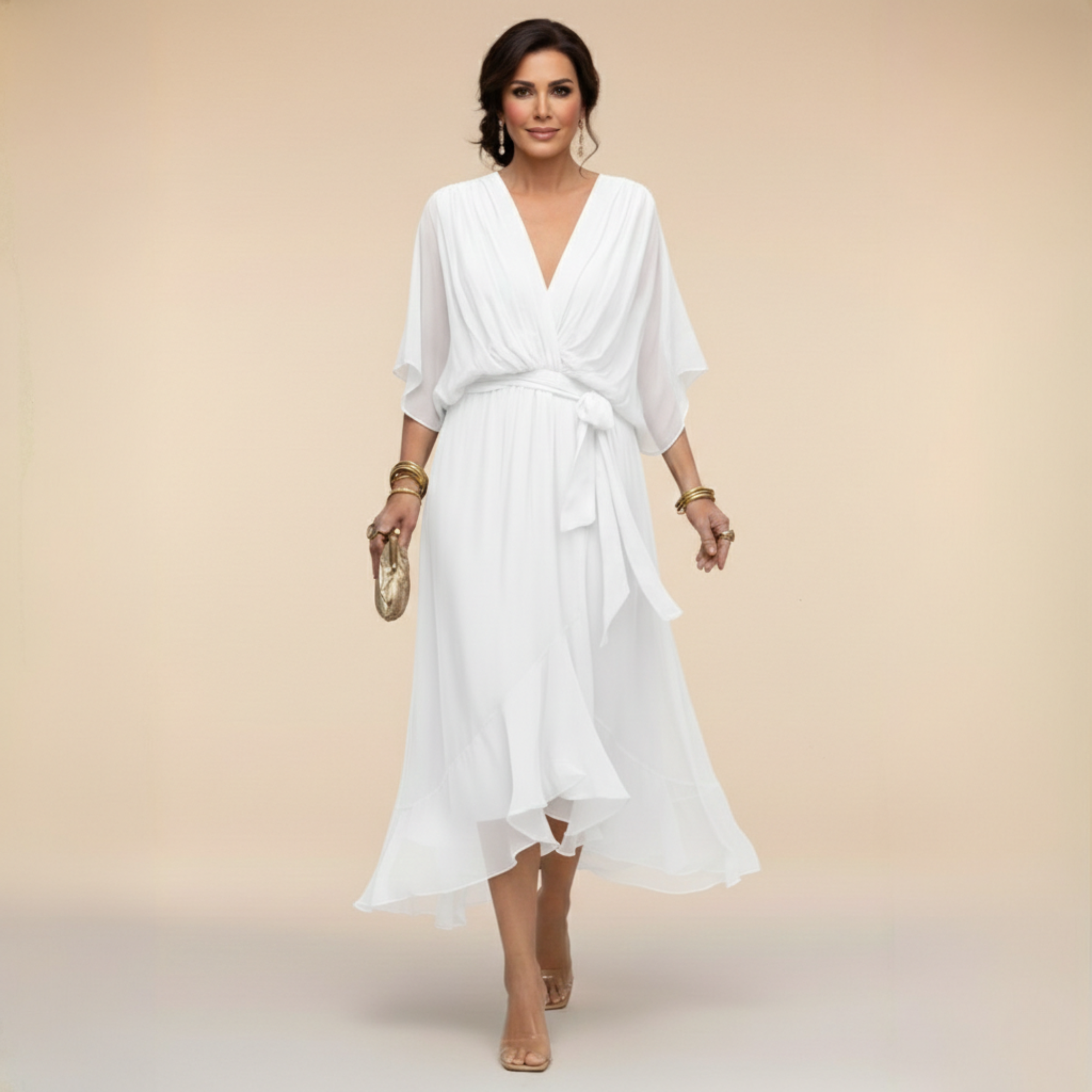 Chelsea | Chiffon V-Neck Dress