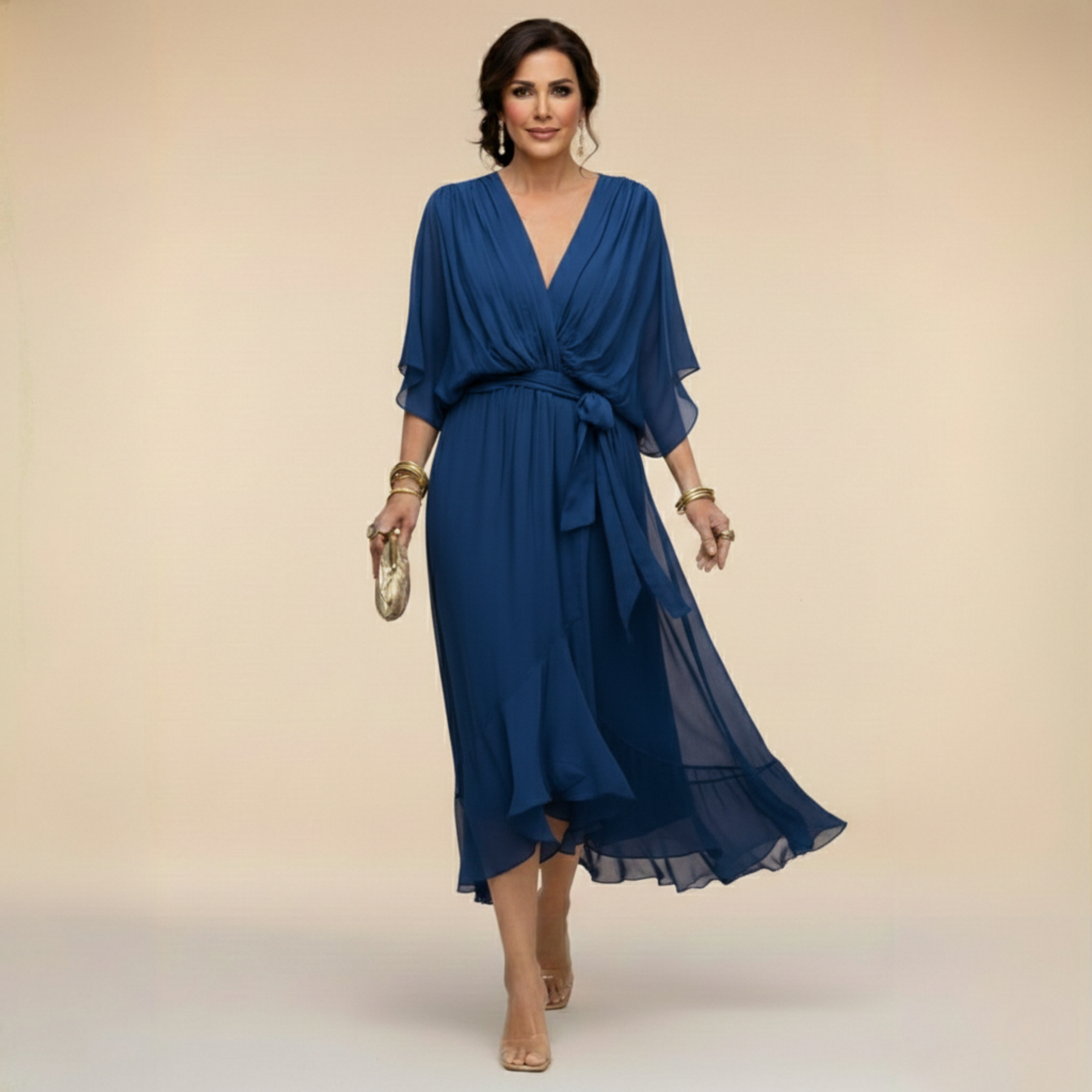 Chelsea | Chiffon V-Neck Dress