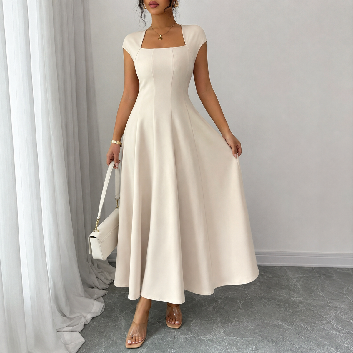 Brooklyn - Classic Tummy-Control A-Line Midi Dress