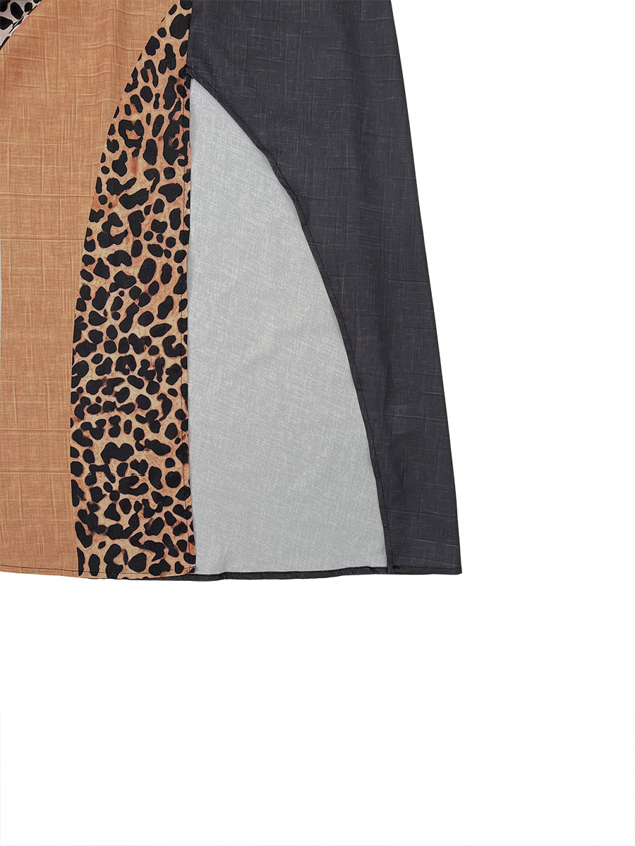 Myrna - Leopard Halter Maxi Dress