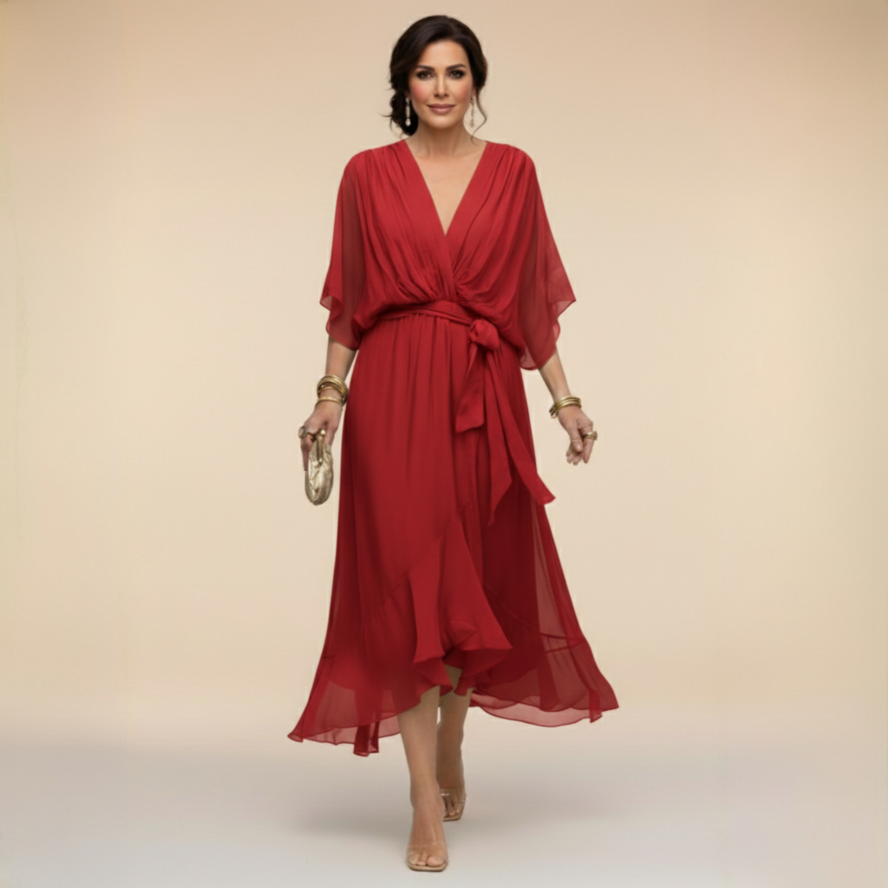 Chelsea | Chiffon V-Neck Dress