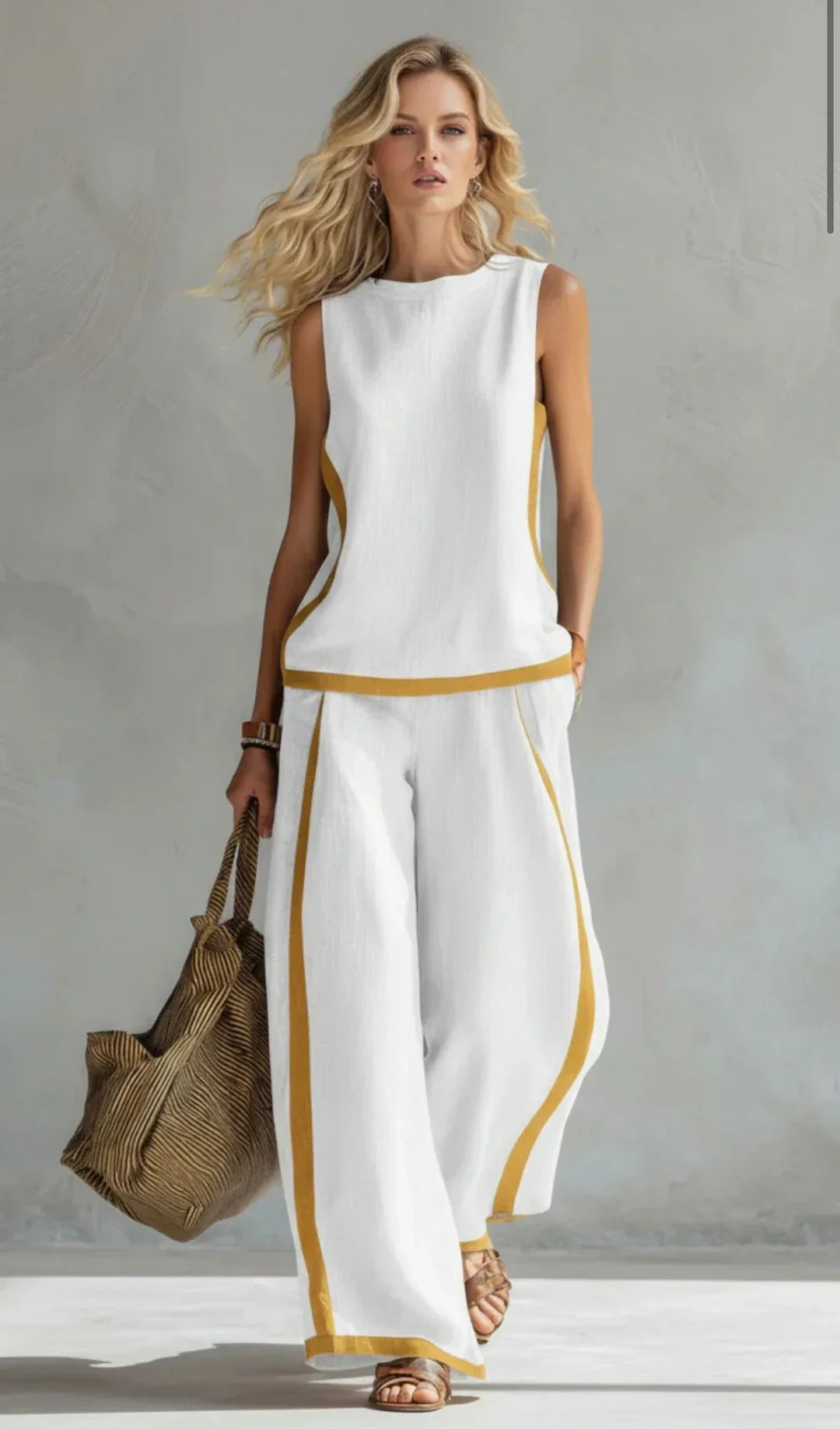 Piper - Contrast-Trim Two-Piece Set