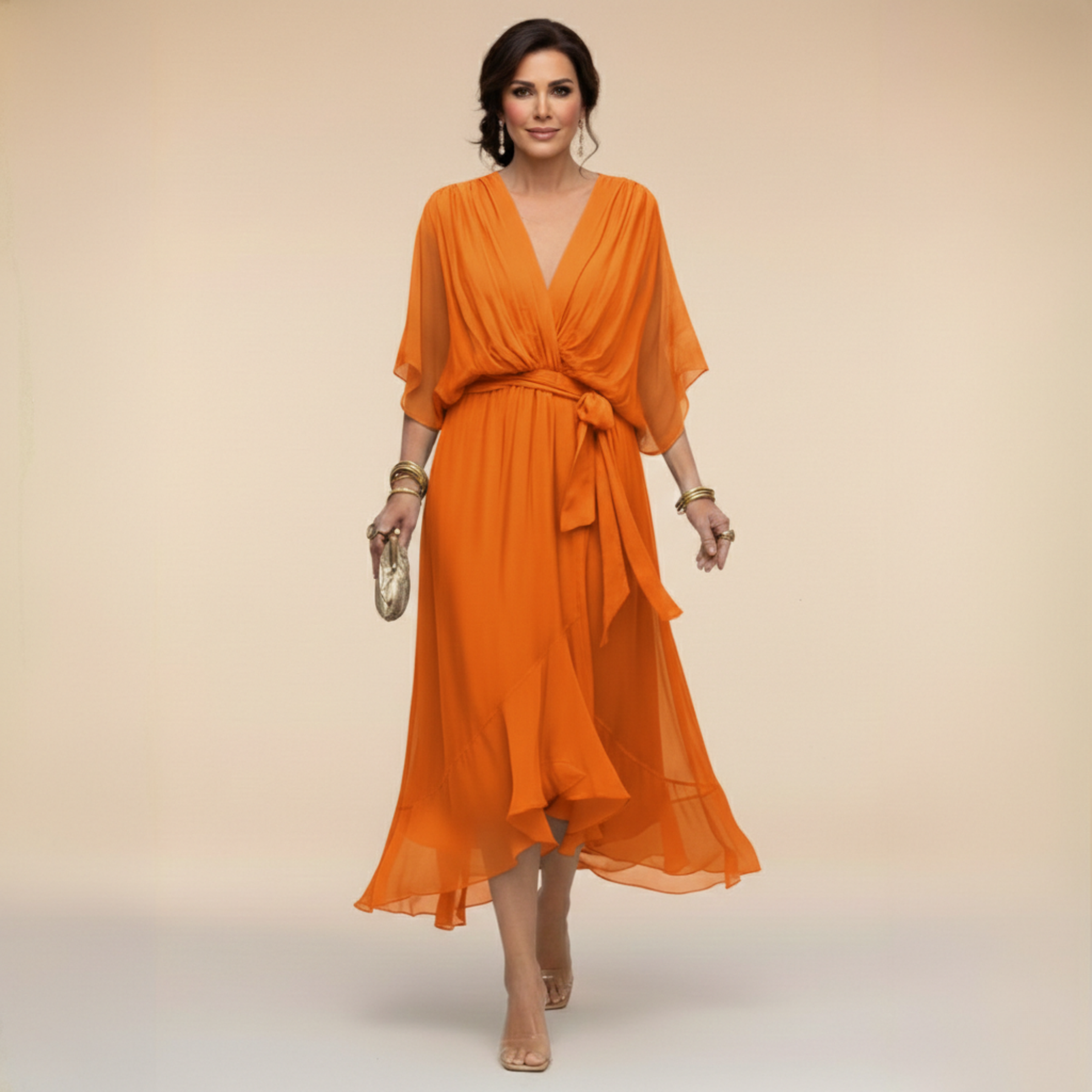 Chelsea | Chiffon V-Neck Dress