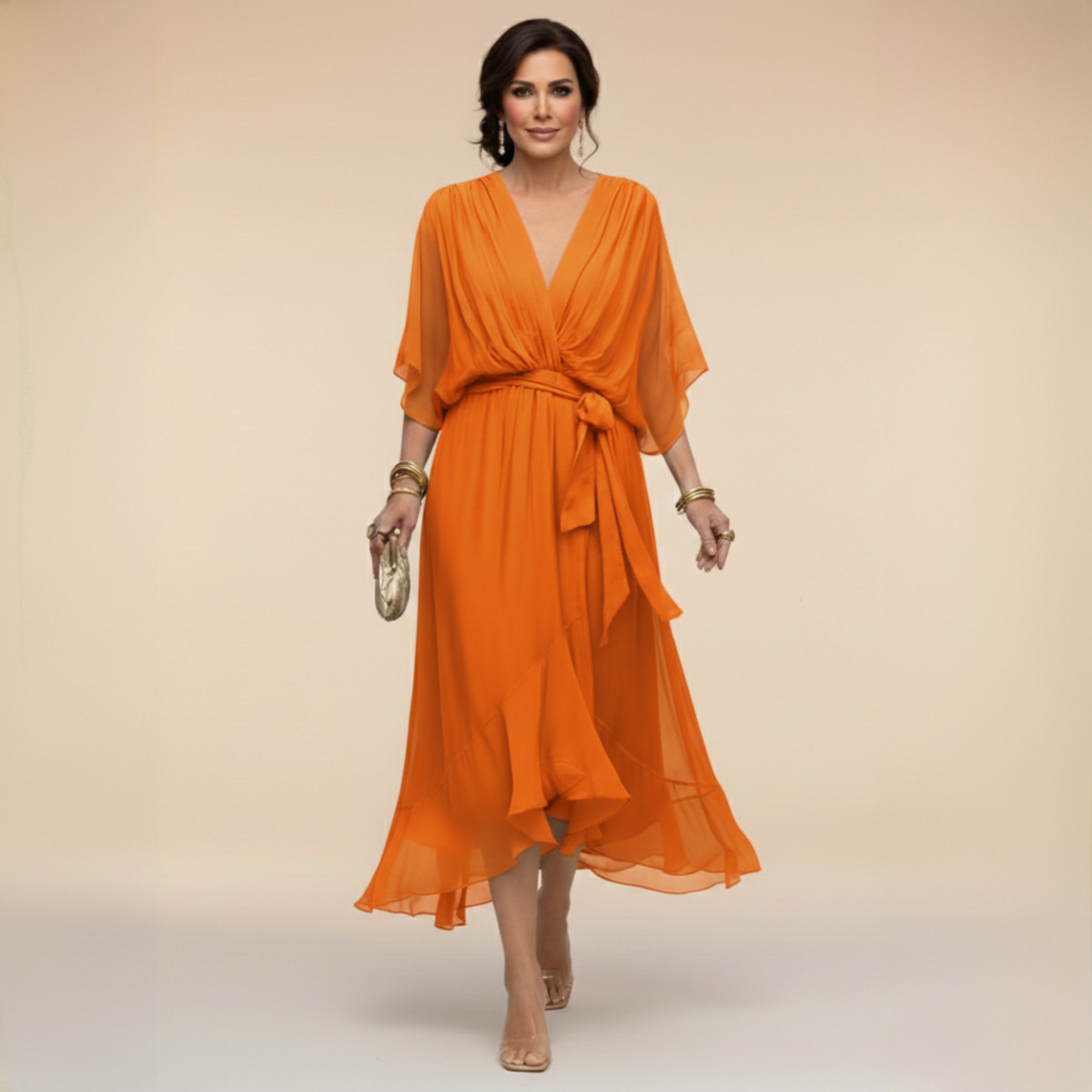 Chelsea | Chiffon V-Neck Dress