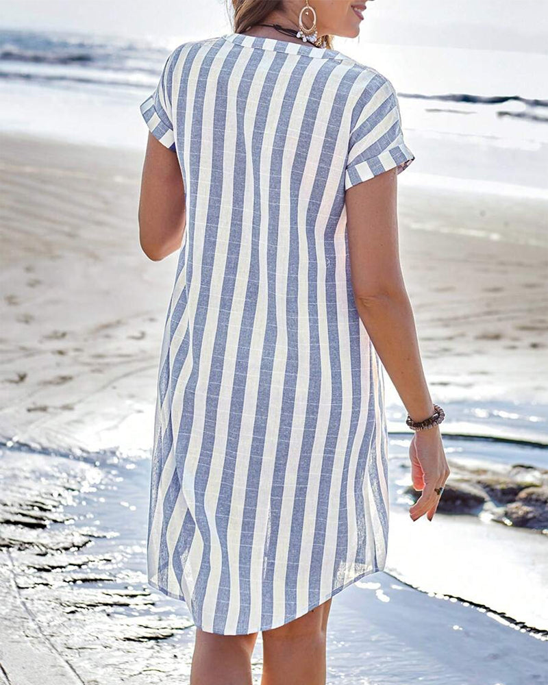 Audrey - Elegant Striped Dress