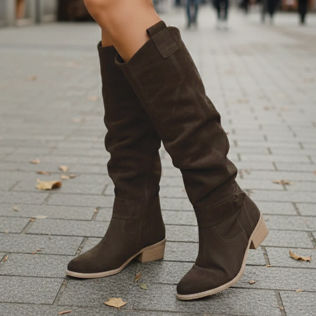 Sadie - Suede Knee Boots