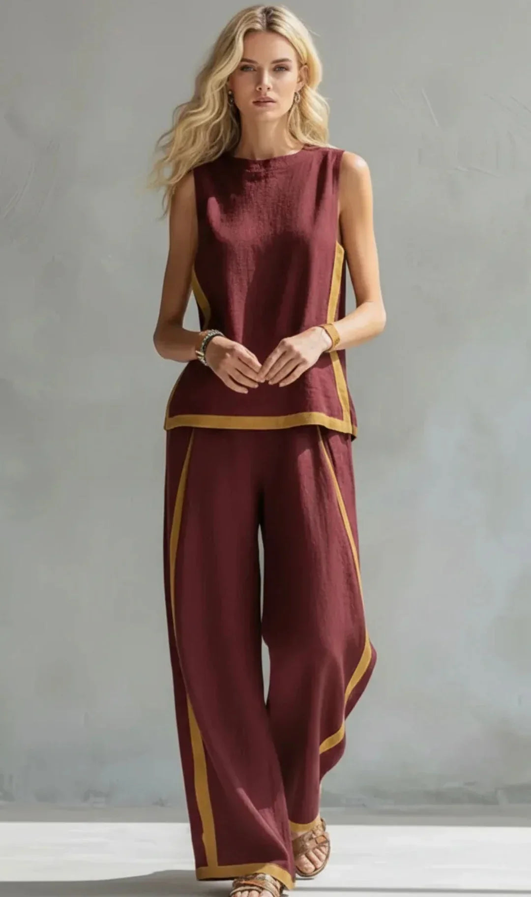 Piper - Contrast-Trim Two-Piece Set