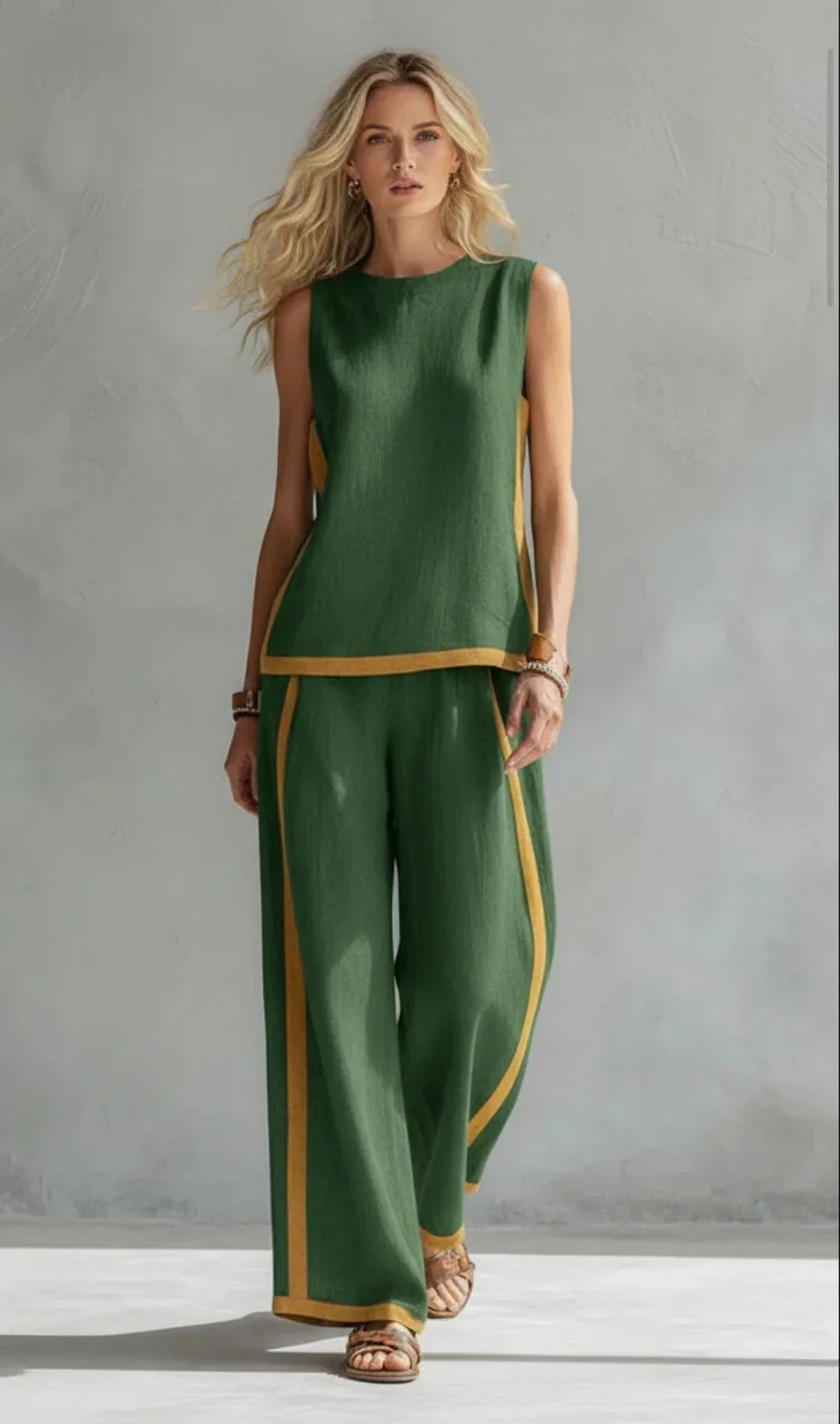 Piper - Contrast-Trim Two-Piece Set