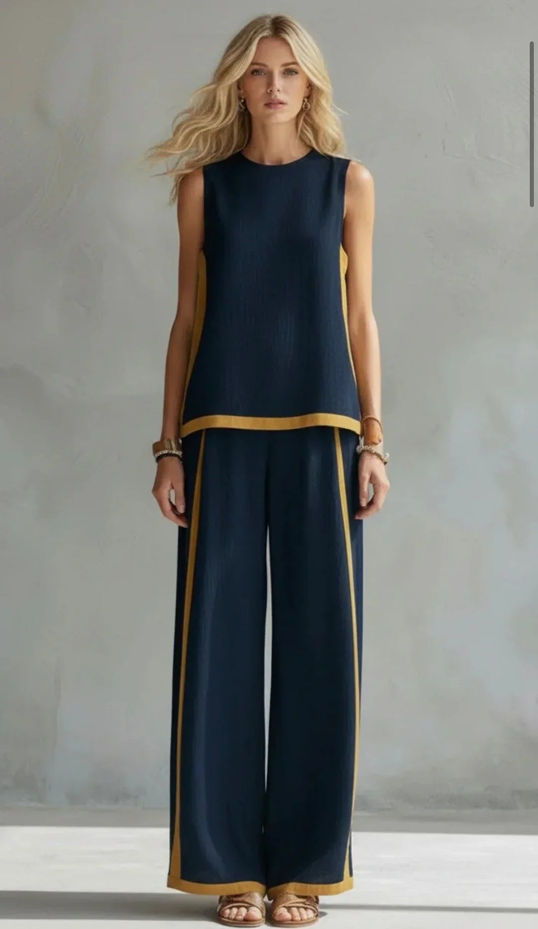 Piper - Contrast-Trim Two-Piece Set