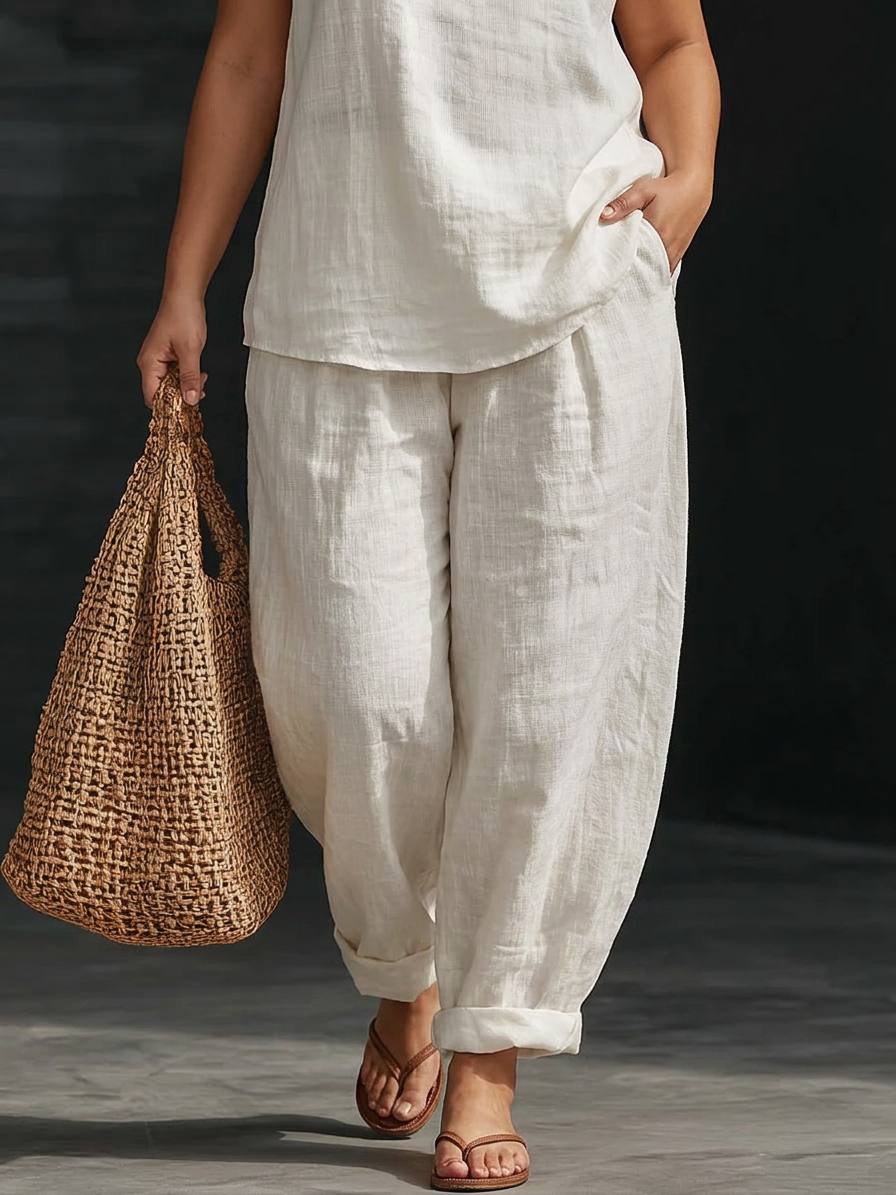 Zoë - Sleeveless Set with Wide Pants