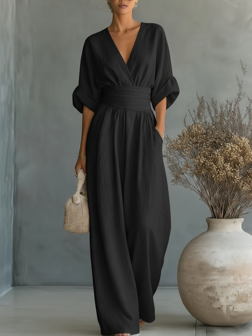 The Capella - V-Neck High-Waist Jumpsuit