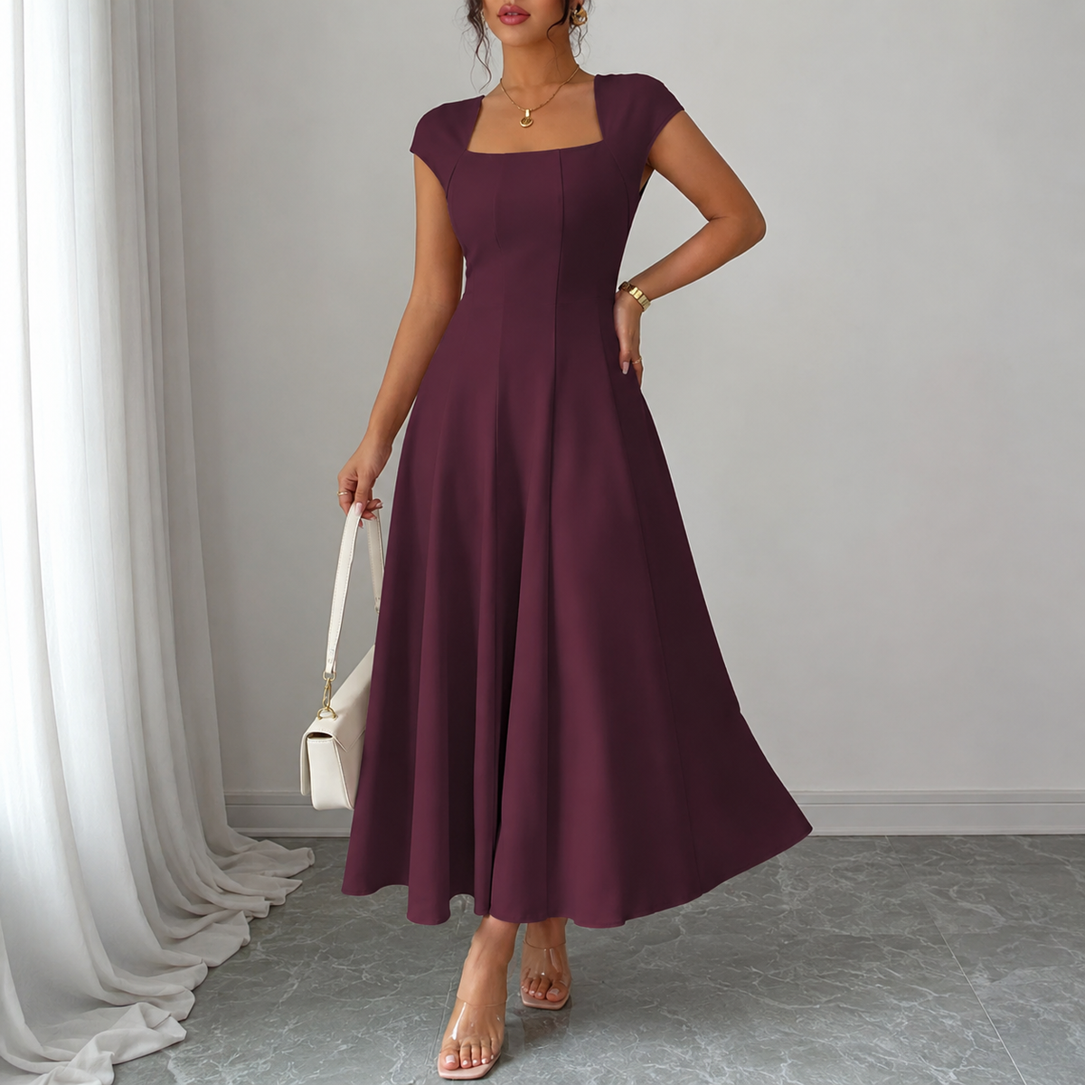 Brooklyn - Classic Tummy-Control A-Line Midi Dress