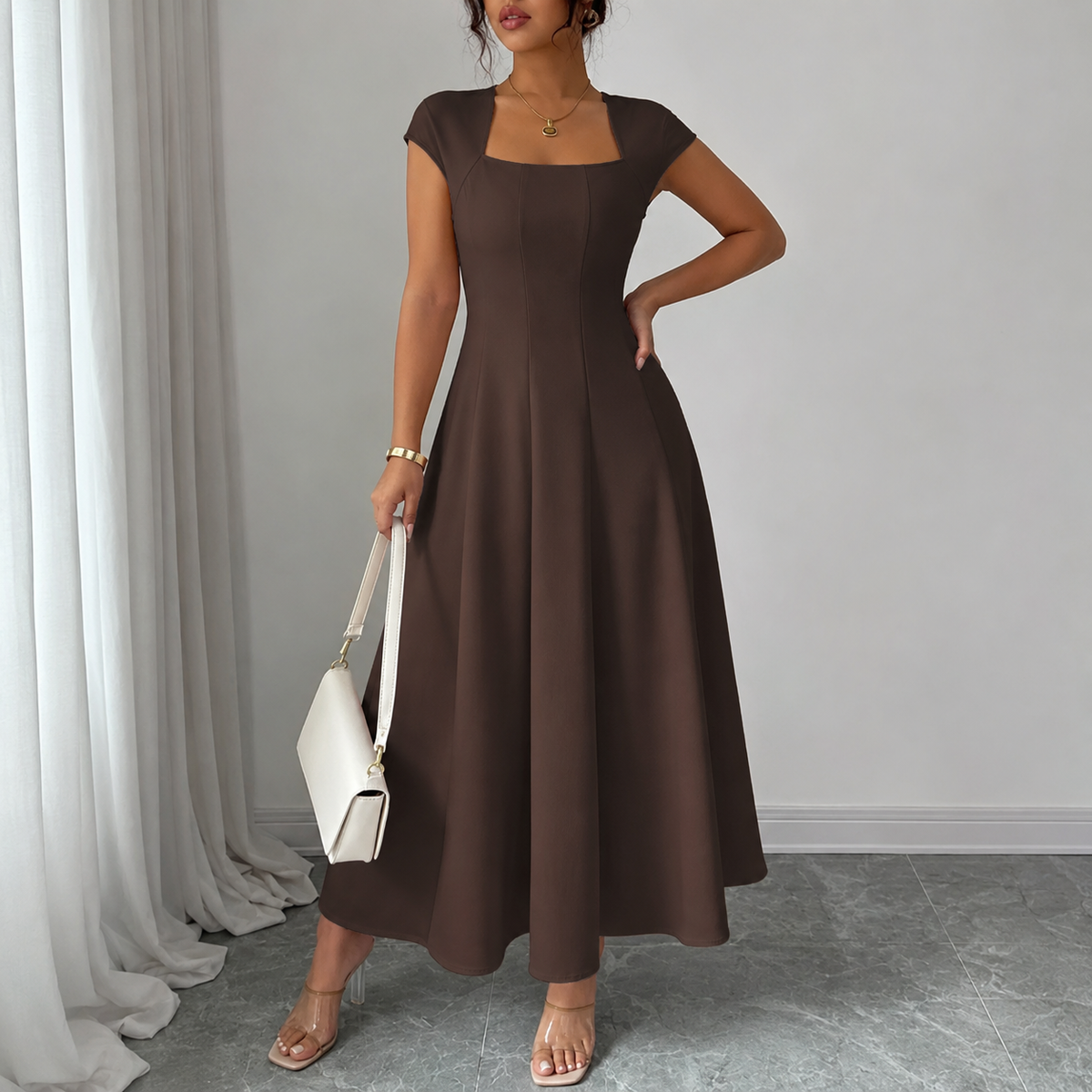 Brooklyn - Classic Tummy-Control A-Line Midi Dress