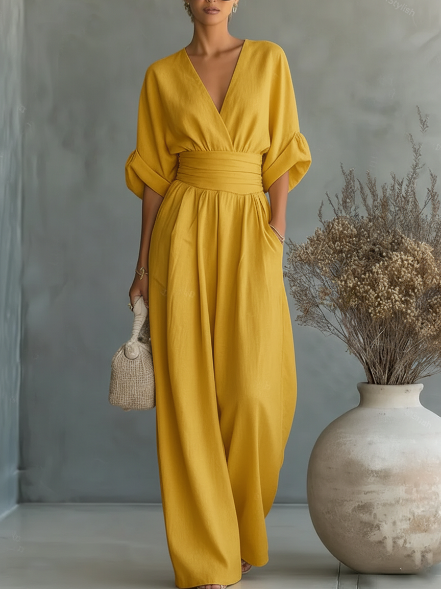 The Capella - V-Neck High-Waist Jumpsuit