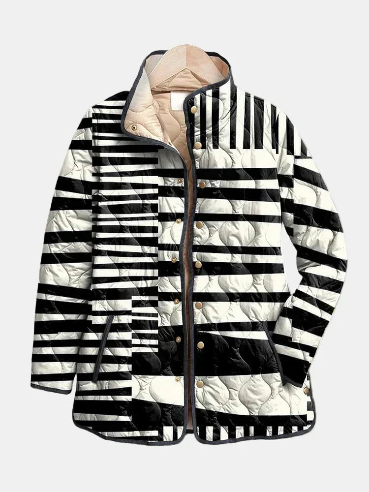 Josephine | Abstract-Print Quilted Jacket