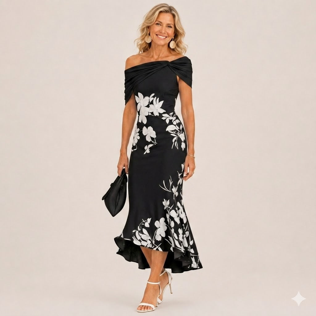 Loretta - Floral Off-Shoulder Midi Dress