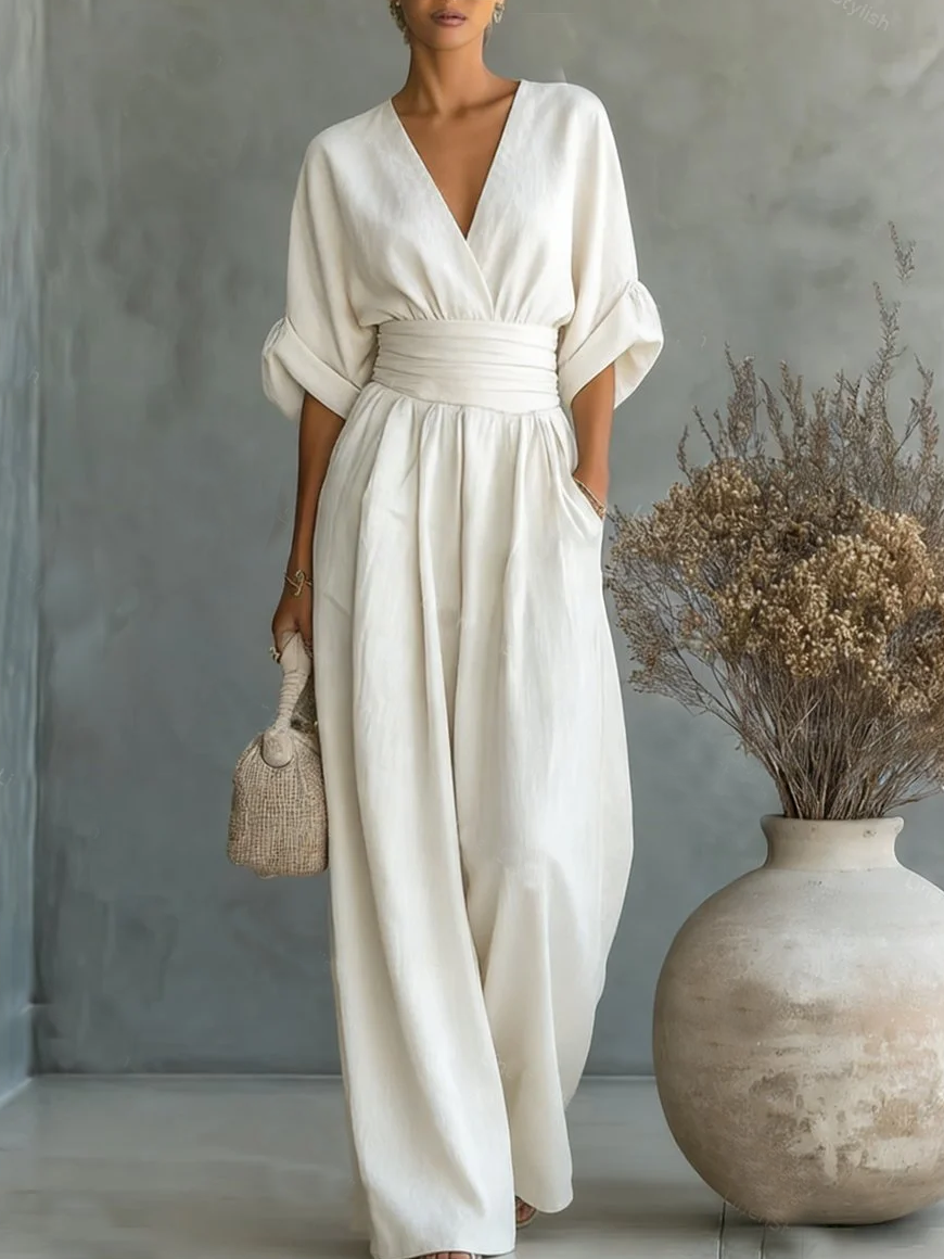 The Capella - V-Neck High-Waist Jumpsuit