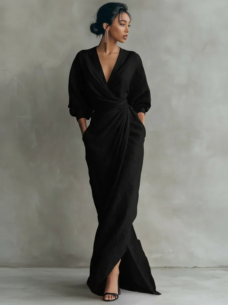 Noor | Simple V-Neck Maxi Dress