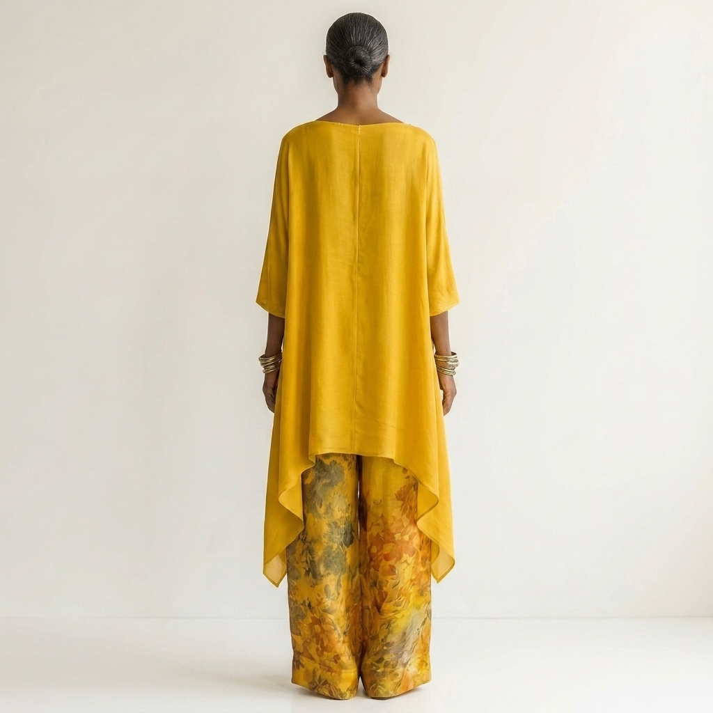 Cariola - Cotton-Silk Two-Piece Set with Asymmetric Tunic