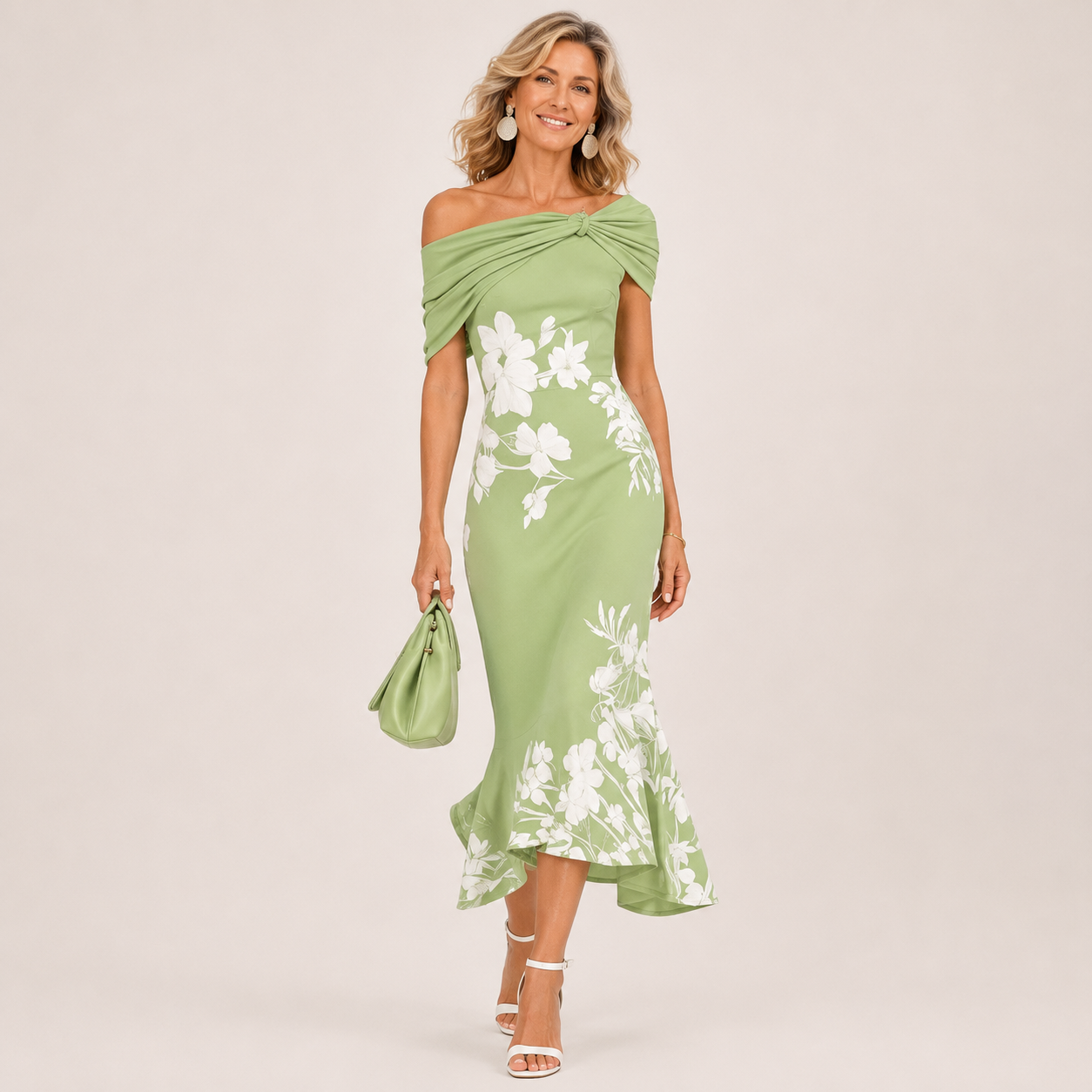 Loretta - Floral Off-Shoulder Midi Dress