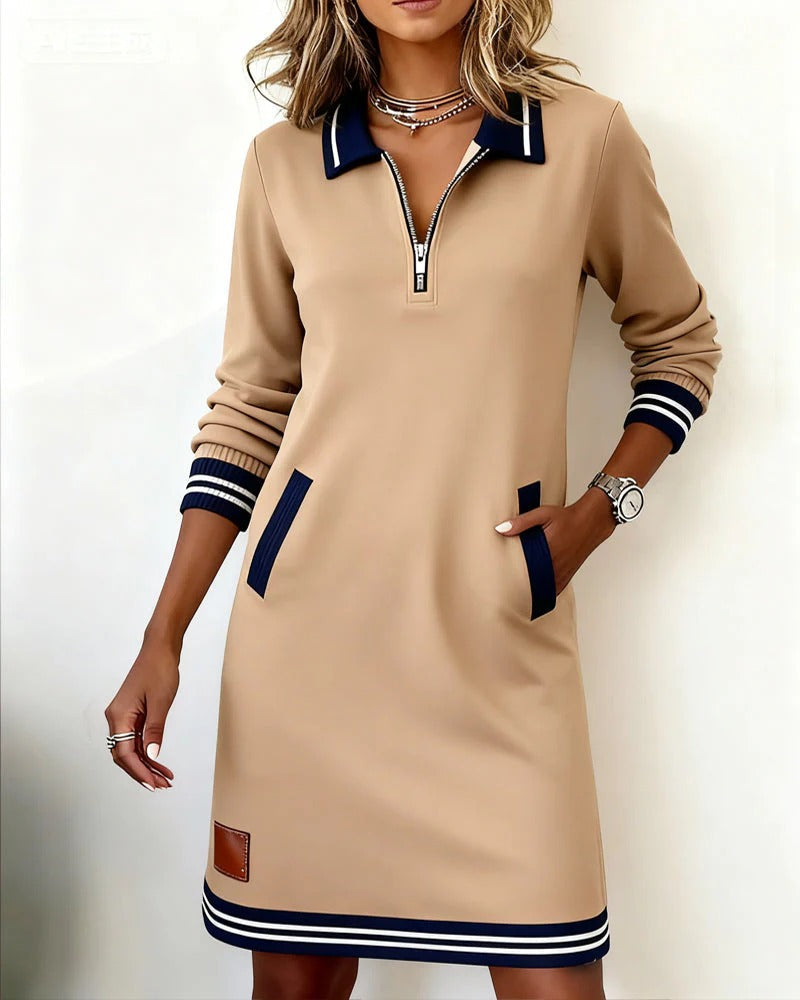 Harper - Zip Collar Comfort Dress