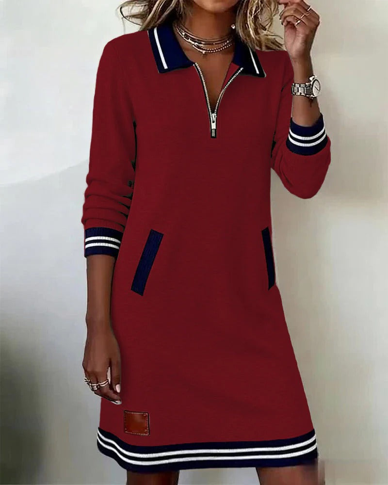 Harper - Zip Collar Comfort Dress