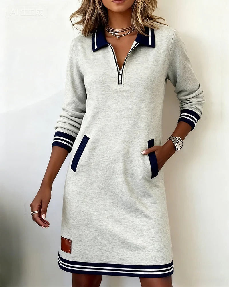 Harper - Zip Collar Comfort Dress