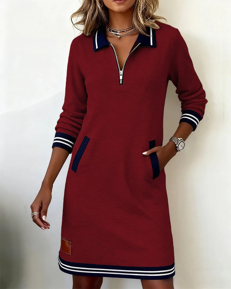 Harper - Zip Collar Comfort Dress