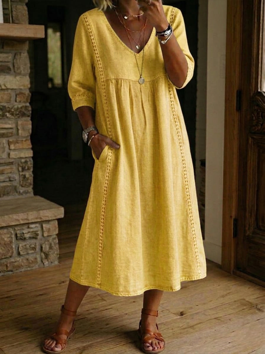 Artistic Floral Sleeve Maxi Dress
