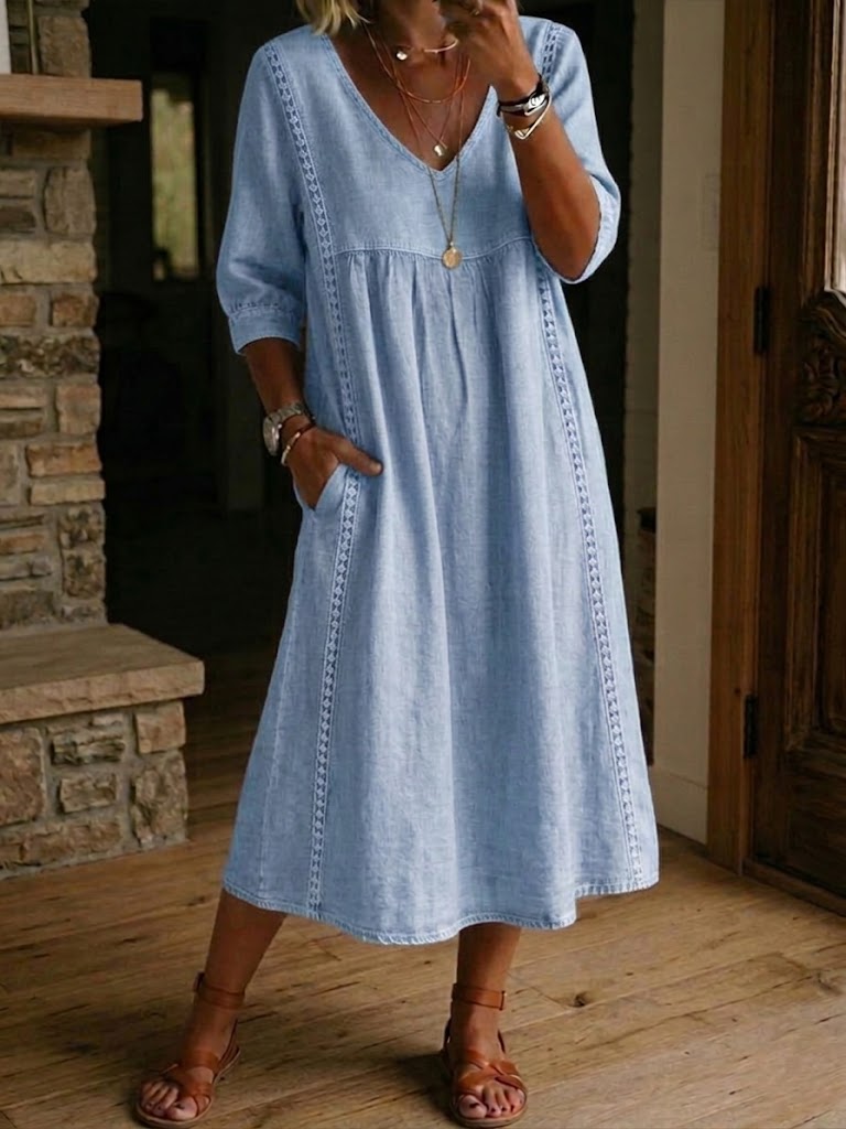 Artistic Floral Sleeve Maxi Dress