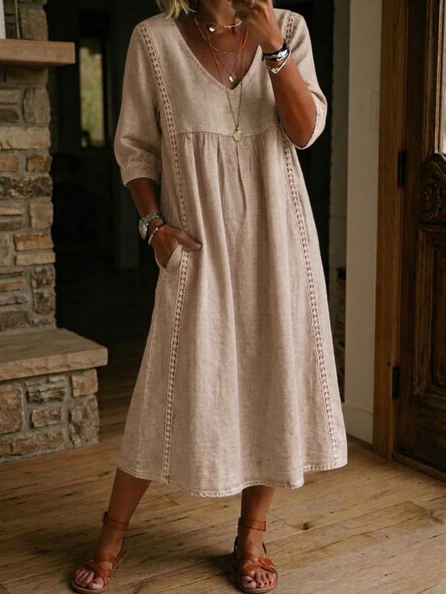 Artistic Floral Sleeve Maxi Dress