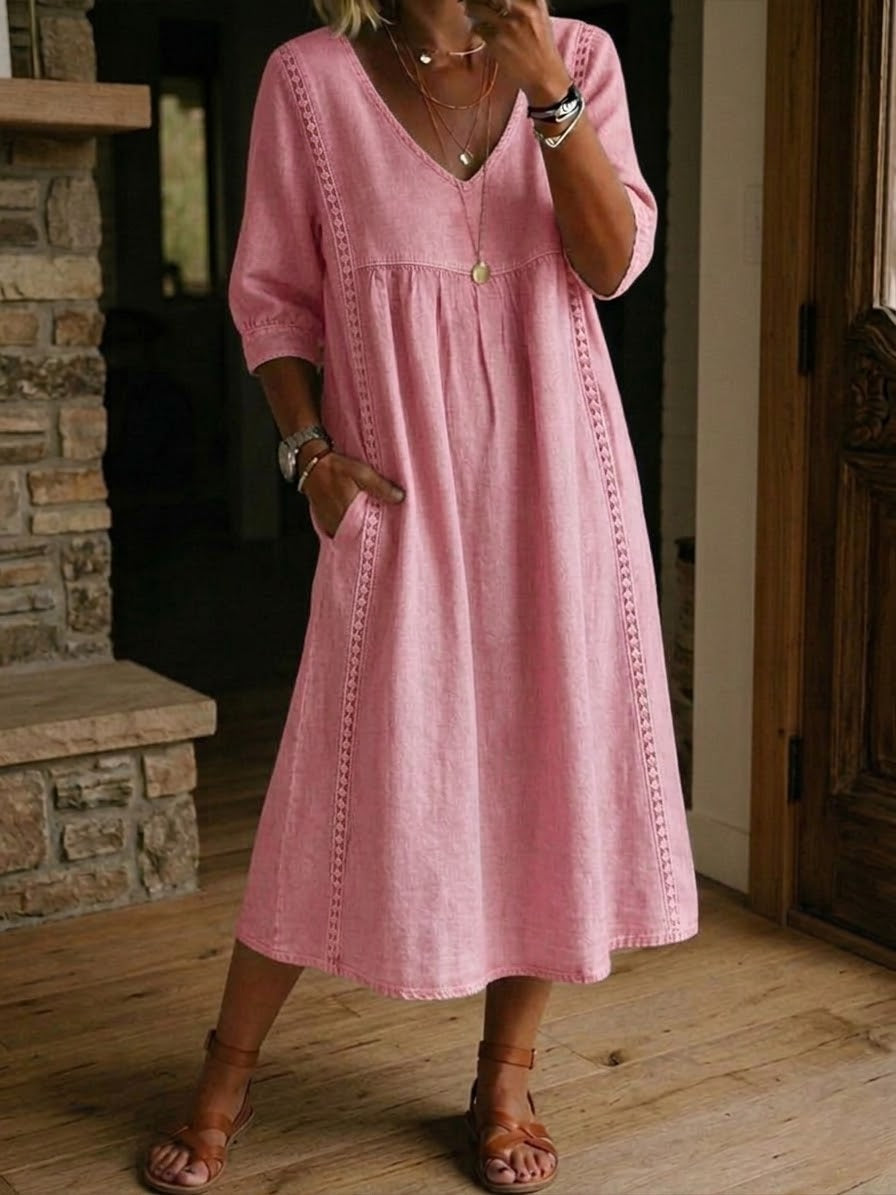 Artistic Floral Sleeve Maxi Dress