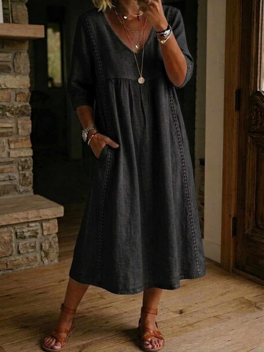 Artistic Floral Sleeve Maxi Dress