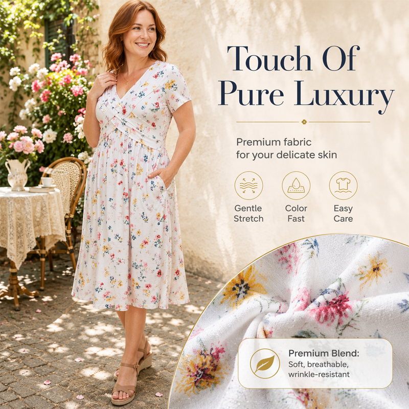 Carlotta - Floral Wrap Midi Dress