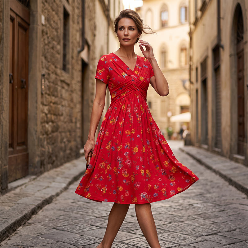 Carlotta - Floral Wrap Midi Dress