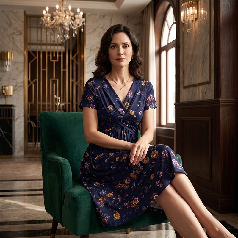 Carlotta - Floral Wrap Midi Dress